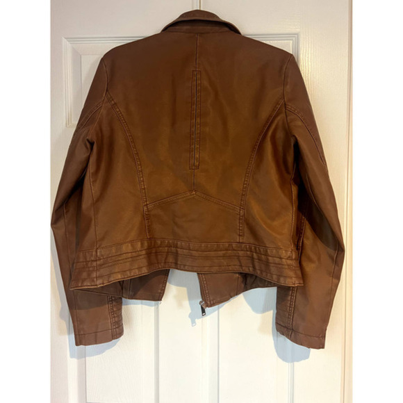 Universal Thread Brown Faux Leather Jacket‎ Women’s Size Medium - Picture 2 of 10